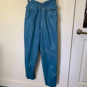 REAL BABY BLUE LEATHER PANTS